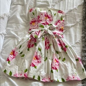 Abercrombie & Fitch White Dress with Pink Floral Design